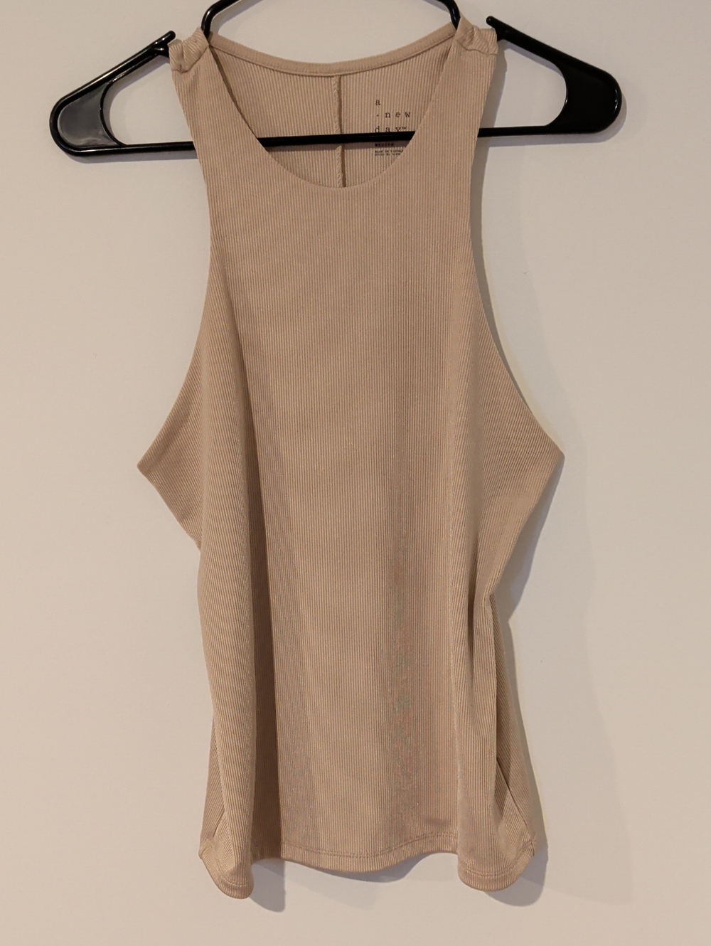 a new day Ribbed High Neck Tank Top - Taupe